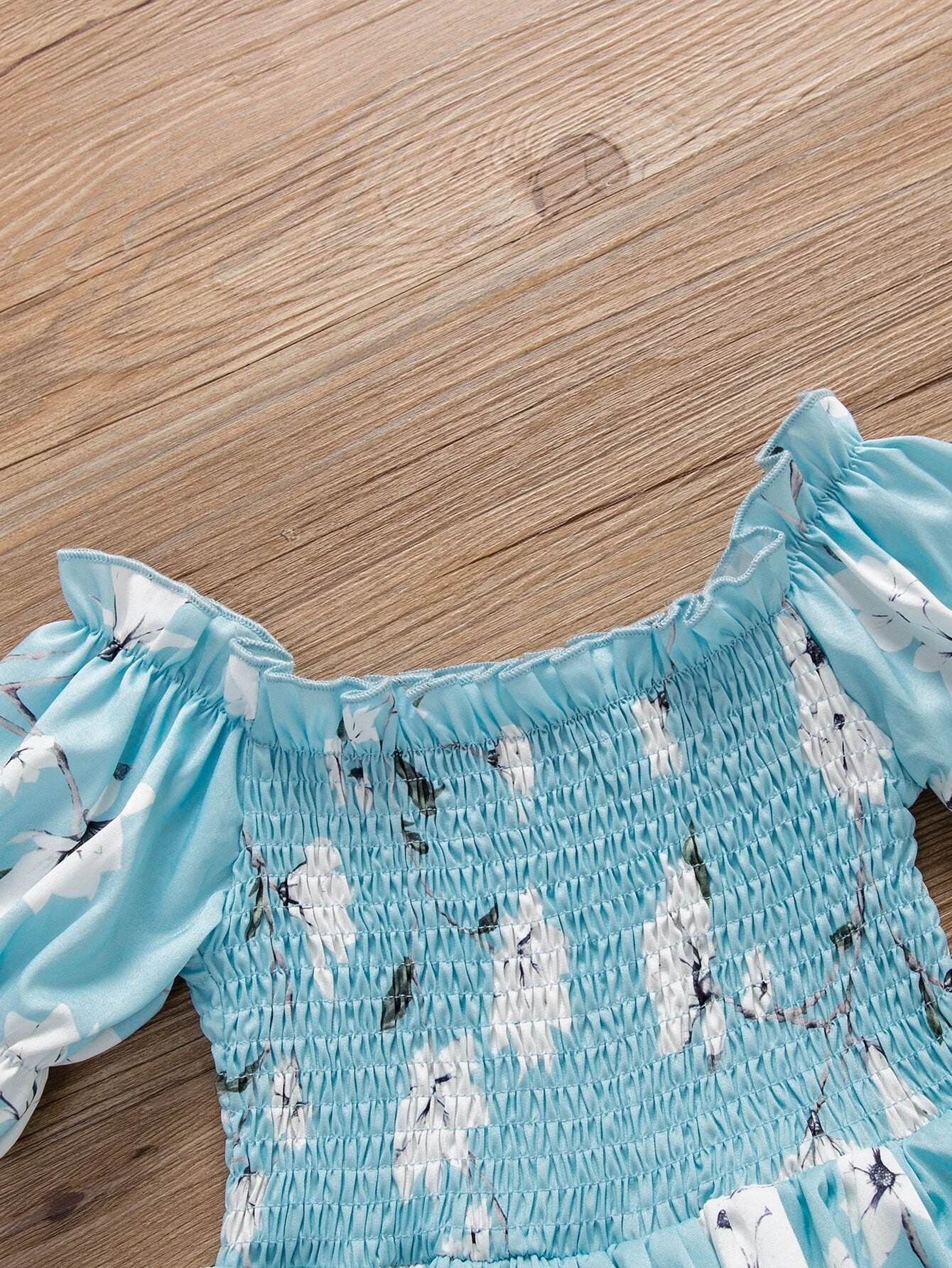 Elegant Floral Baby Girl Dress with Ruffle Layers