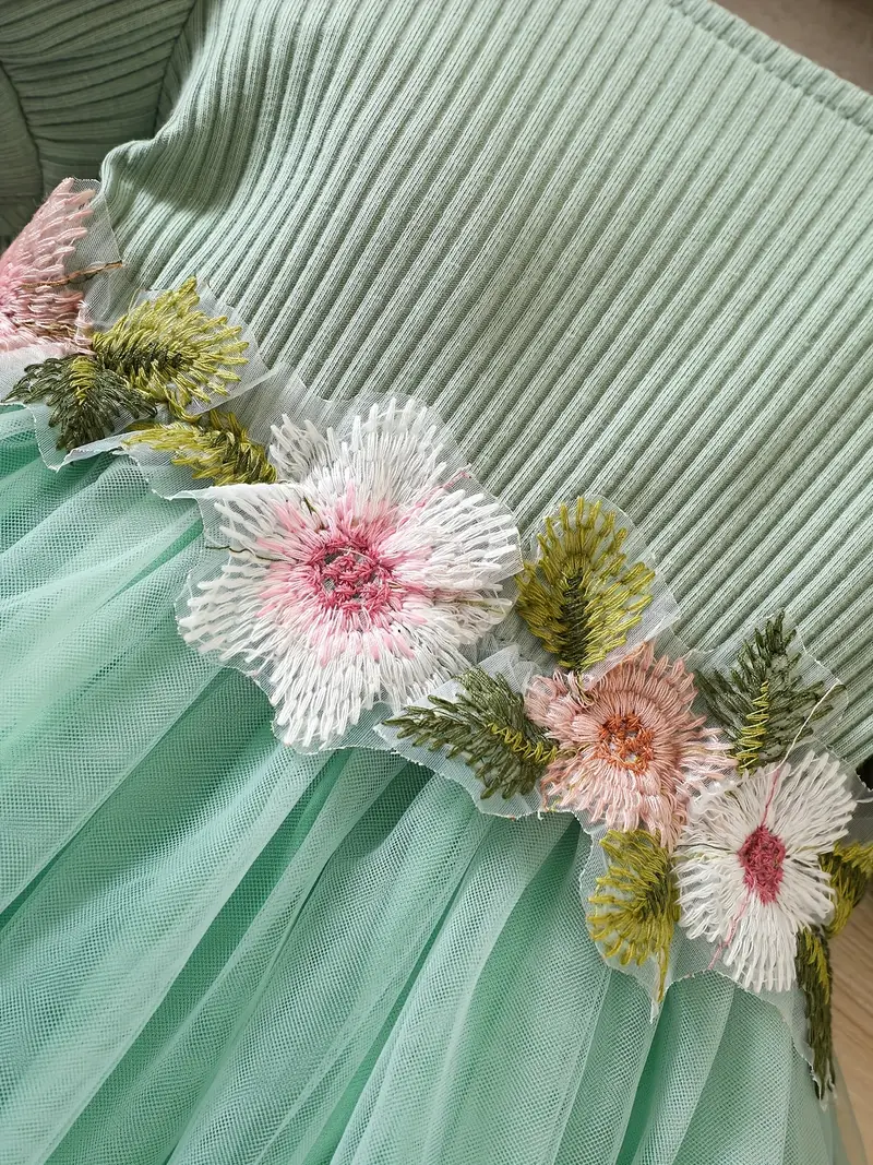 Elegant Baby Girl Dress with Floral Embellishments