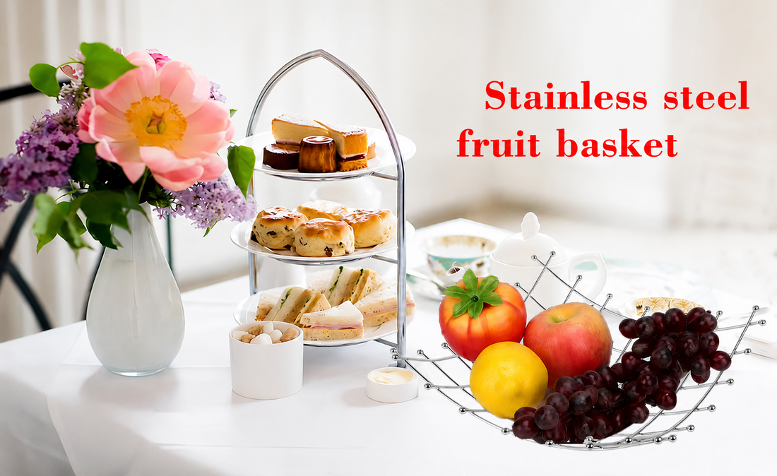Luxury Stainless Steel Fruit Basket for Home & Kitchen