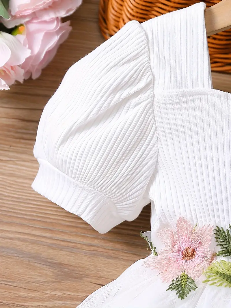 Elegant Baby Girl Dress with Floral Embellishments