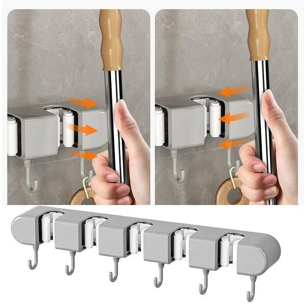 5 Slot & 6 Hook Wall Mounted Holder