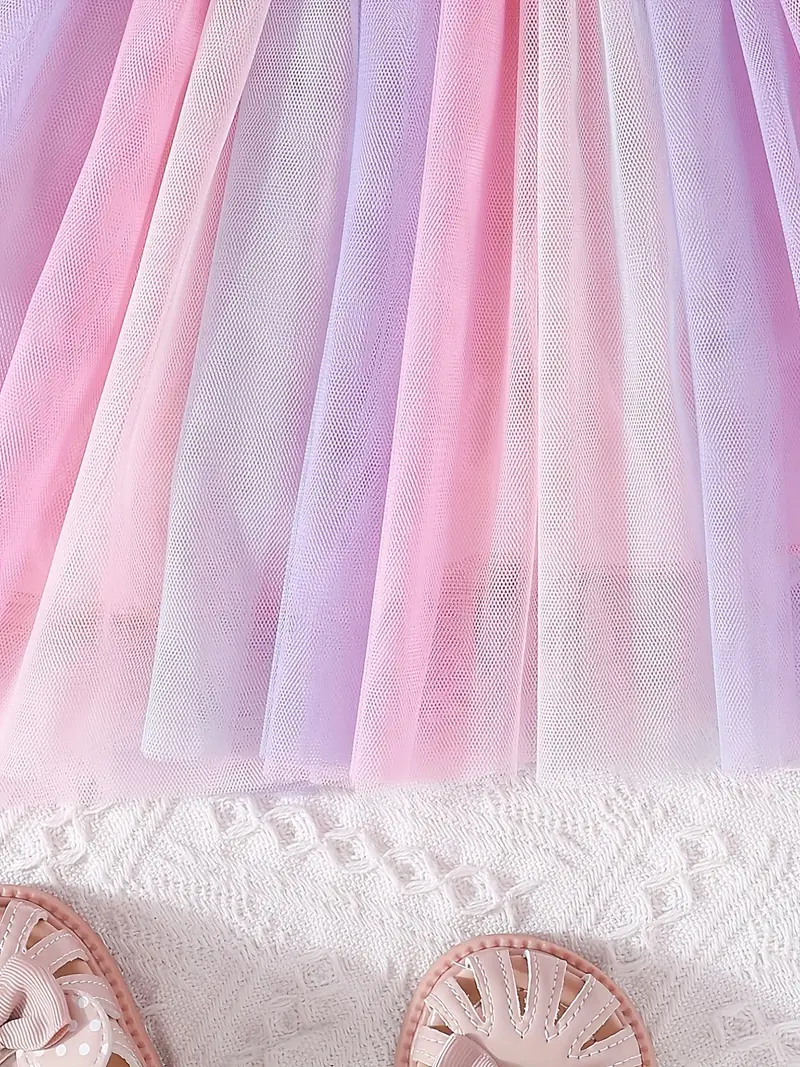 Elegant Pastel Princess Baby Girl Dress – Long Sleeve Ribbed Top with Tulle Skirt