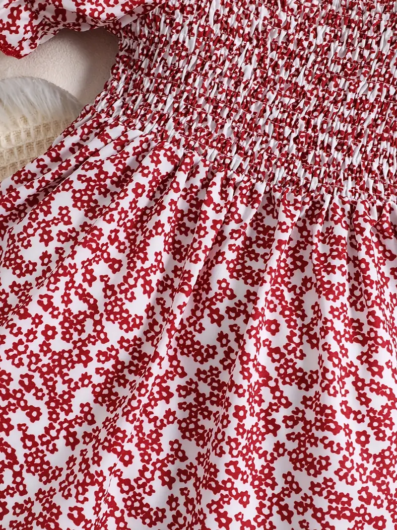 Adorable Baby Girl  Floral Dress – Summer Outfit with Puff Sleeves