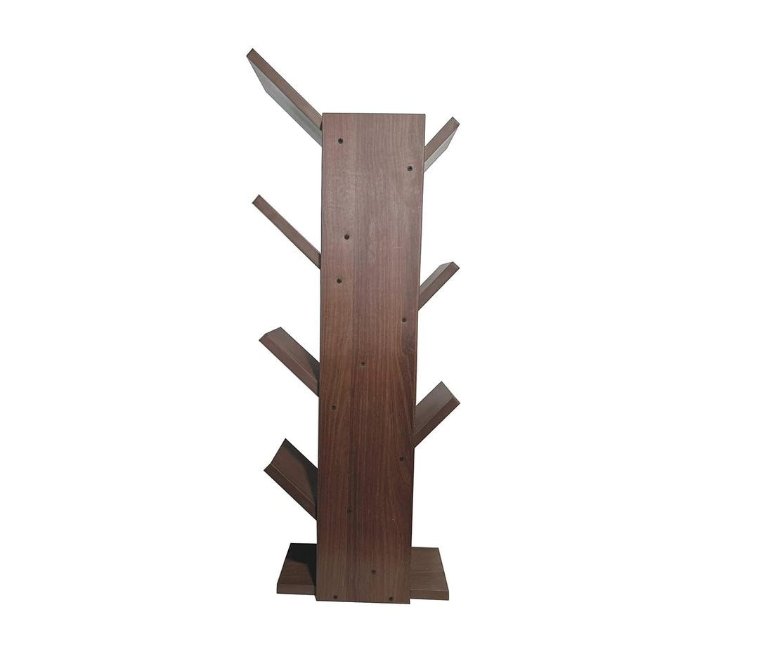 Wooden Tree Bookshelf – Freestanding Book Rack for Home & Office | 7-Tier V-Shaped Book Holder