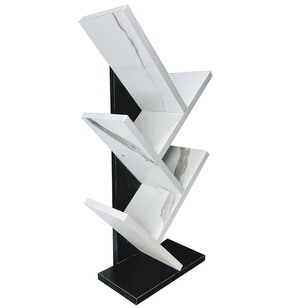 Wooden Tree Bookshelf – Freestanding Book Rack for Home & Office |  V-Shaped Book Holder
