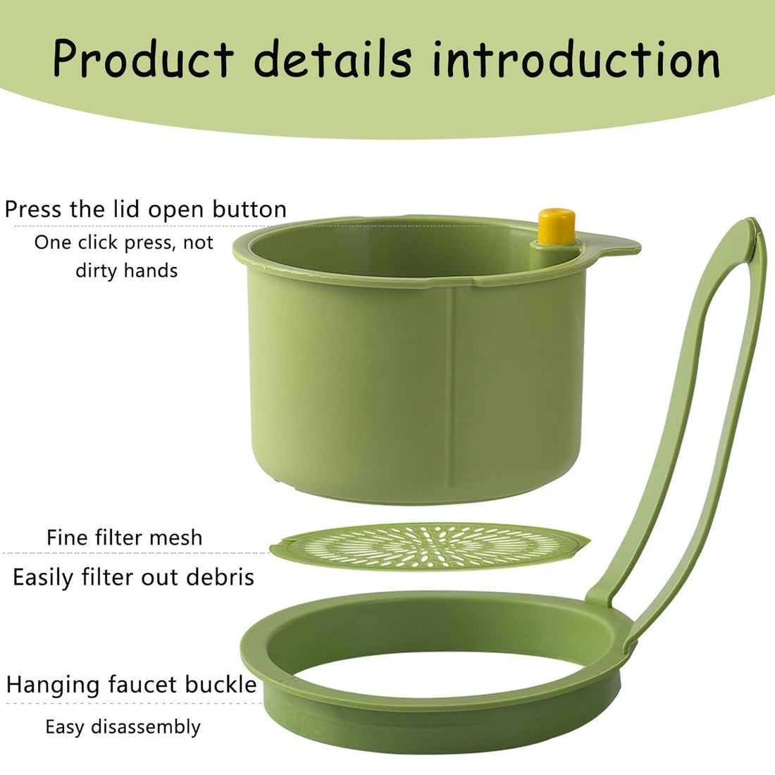 2-in-1 Press-to-Drain Kitchen Strainer Bowl – Multi-Function Fruit & Vegetable Washing Colander with Flip-Open Bottom Drain