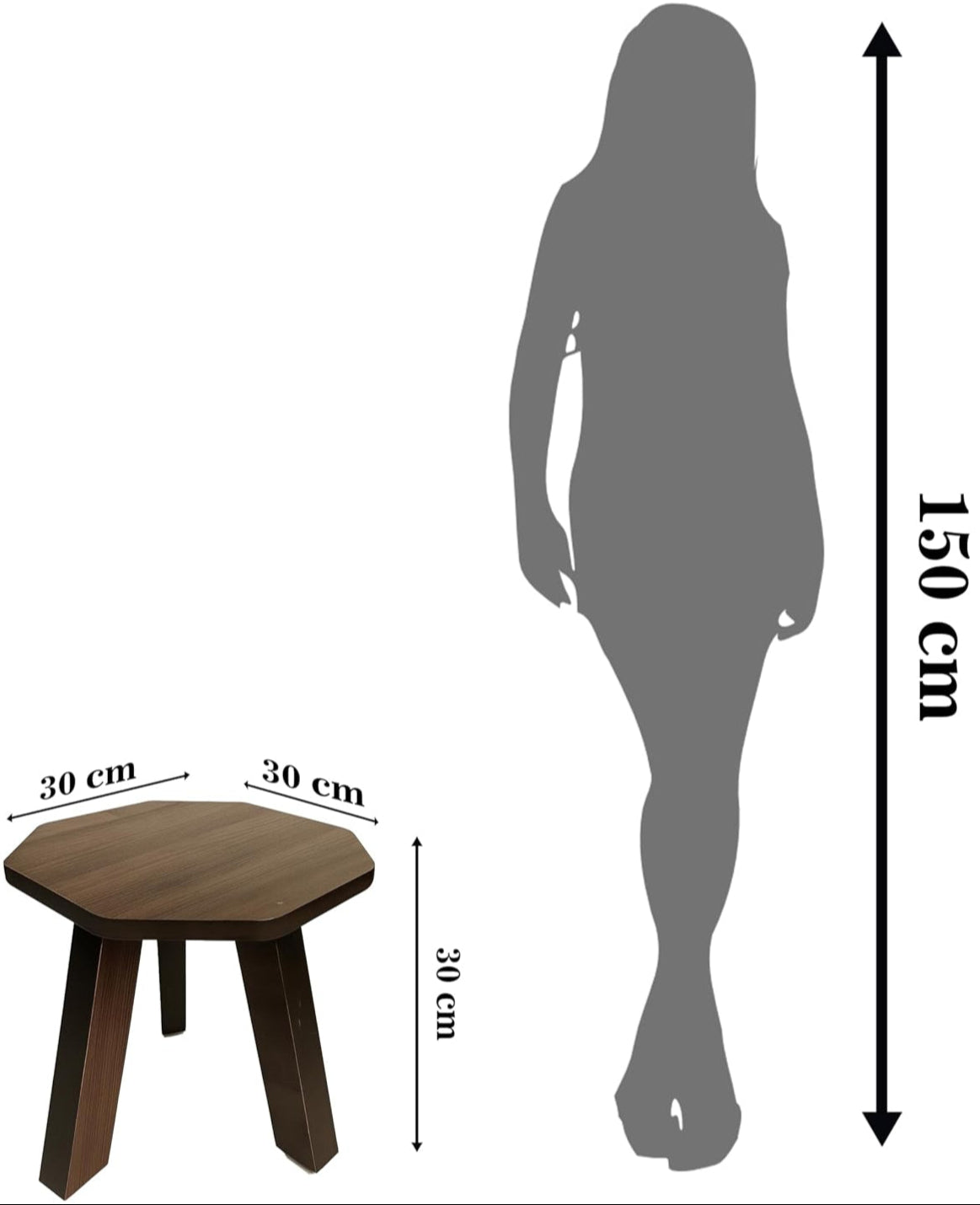 Foldable Mini Hexagonal Side Table Sturdy Legs, Perfect for Living Room