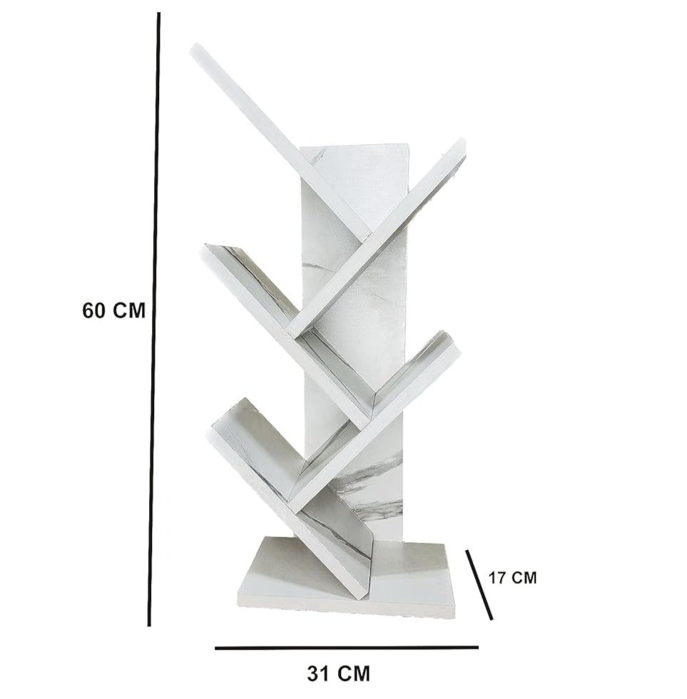 Wooden Tree Bookshelf – Freestanding Book Rack for Home & Office |  V-Shaped Book Holder