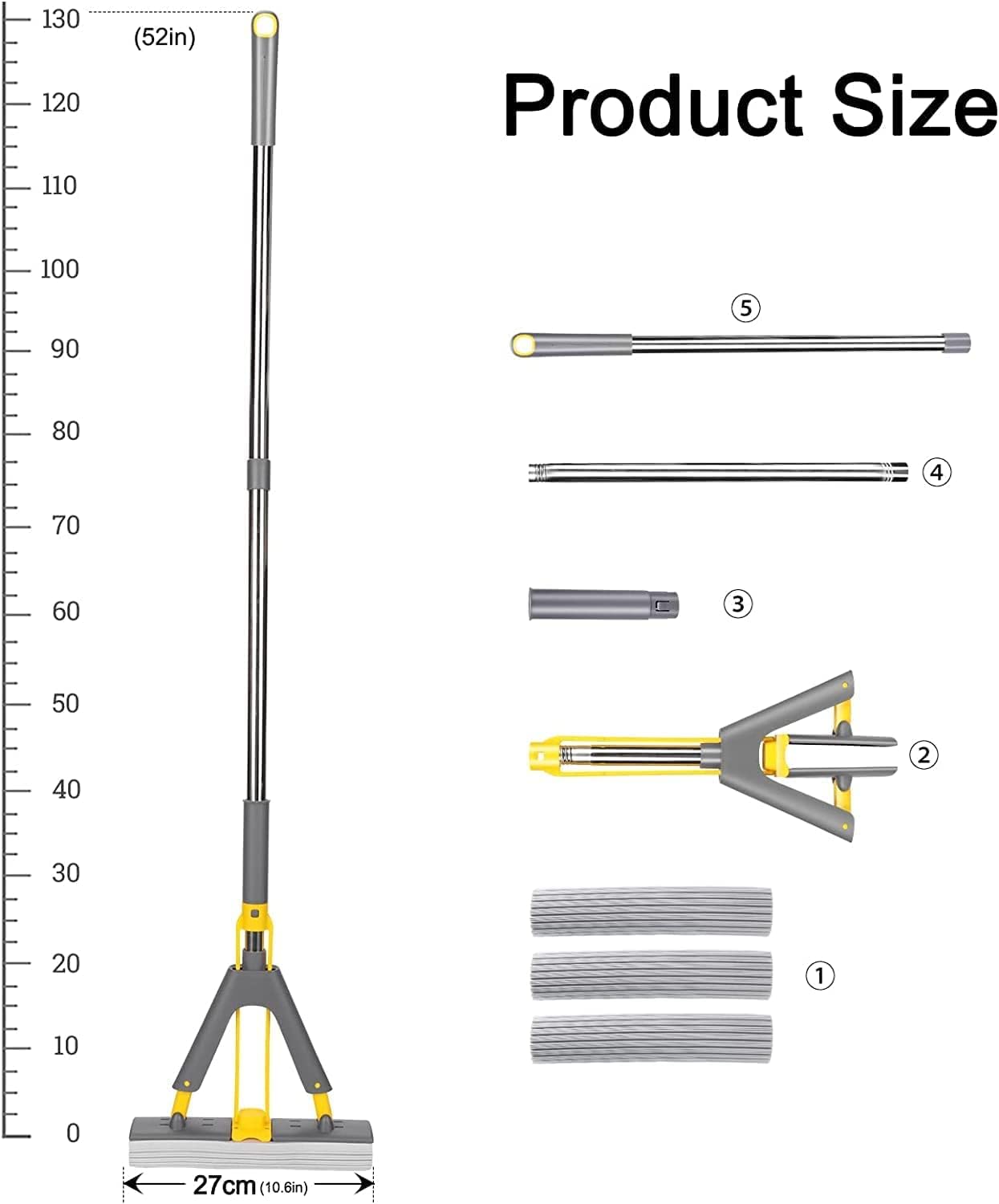 Premium Self-Wringing PVA Sponge Mop