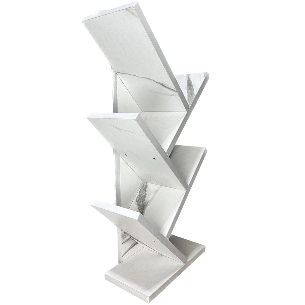 Wooden Tree Bookshelf – Freestanding Book Rack for Home & Office |  V-Shaped Book Holder