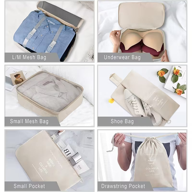 7-in-1 Travel Organizer Packing Cubes Set