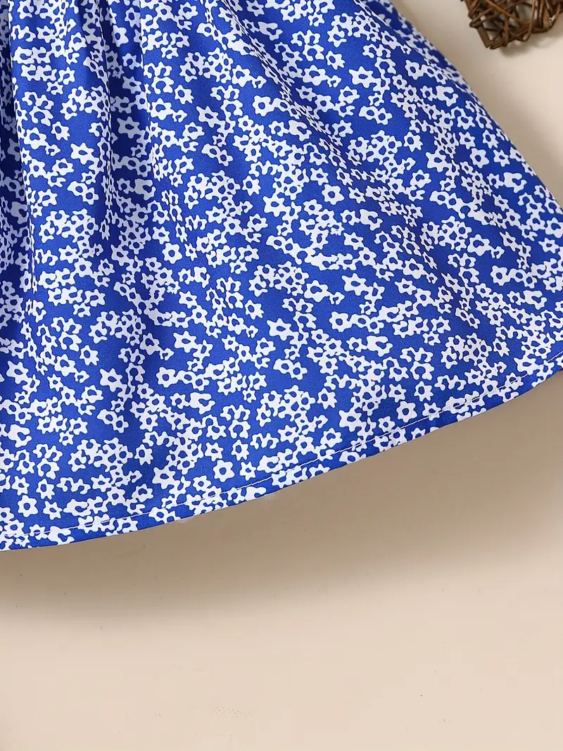 Adorable Baby Girl  Floral Dress – Summer Outfit with Puff Sleeves