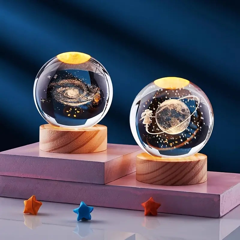 3D Galaxy Crystal Ball Lamp