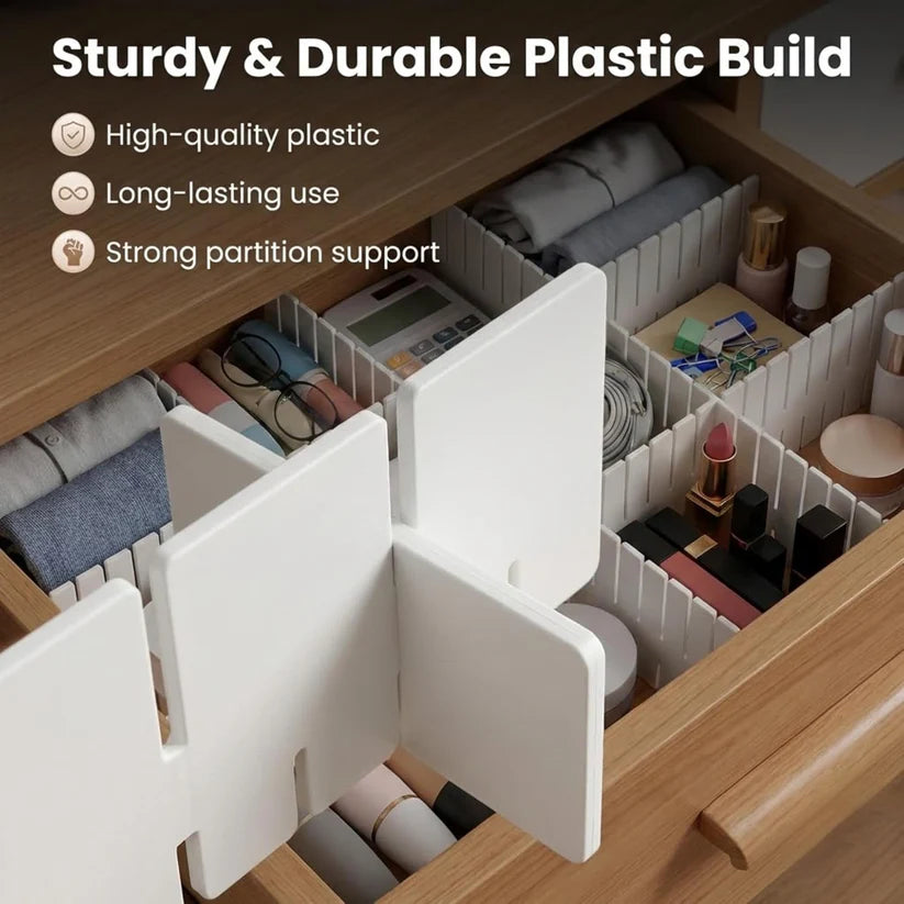 Drawer Organizer Dividers – Customizable Storage Grid for Clothes & Wardrobe