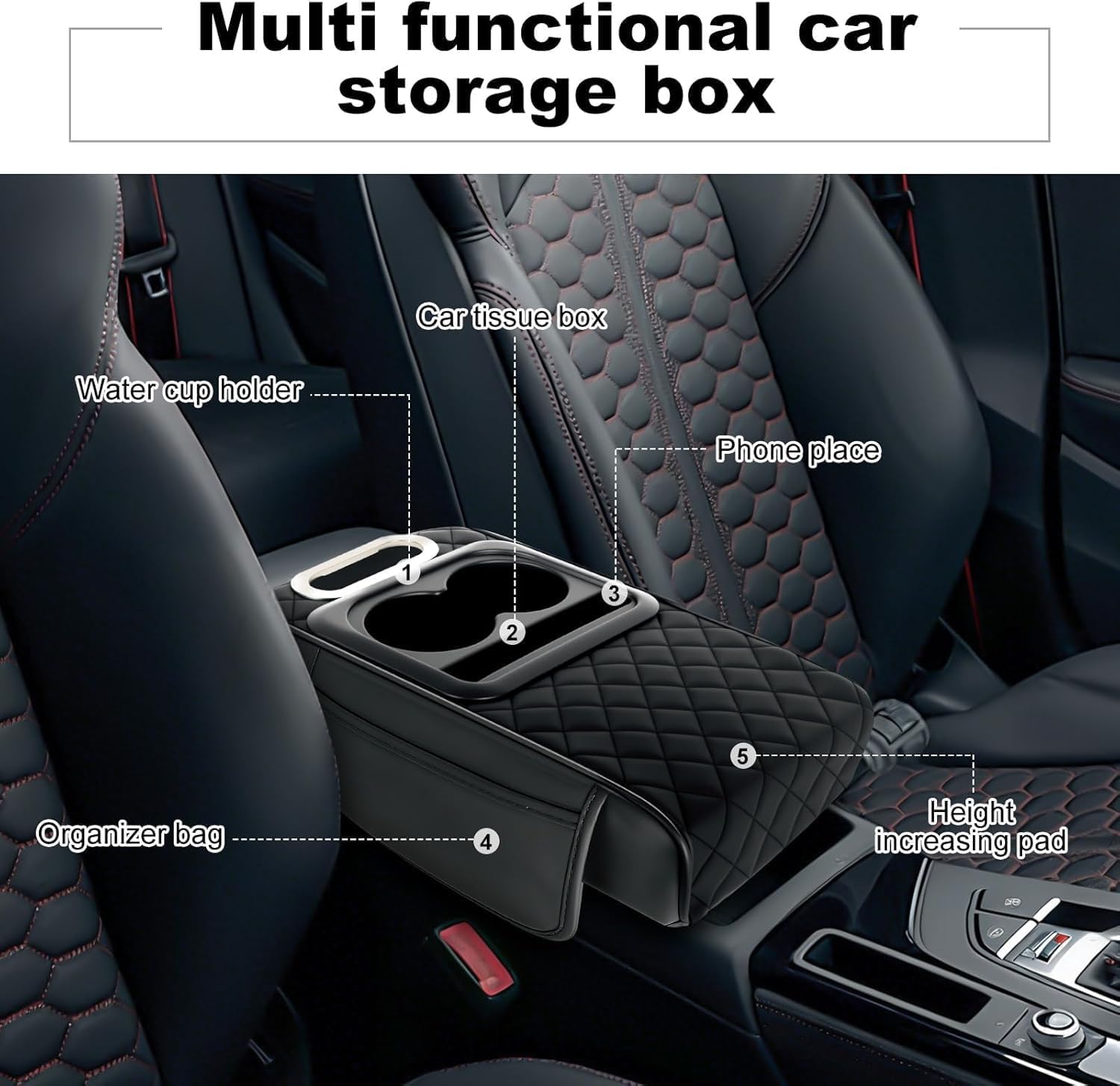 Premium Universal Car Armrest & Cup Holder