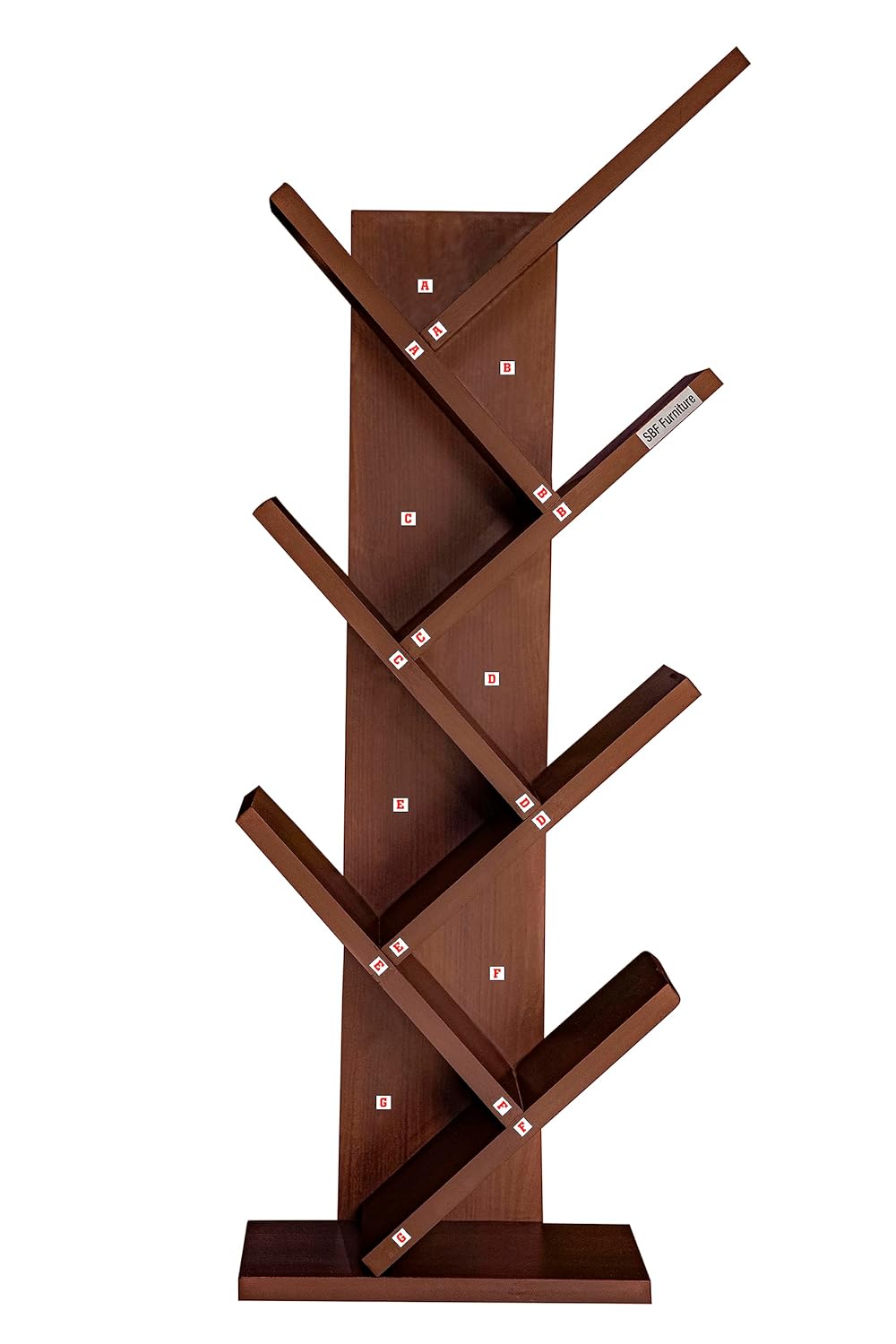 Wooden Tree Bookshelf – Freestanding Book Rack for Home & Office |  V-Shaped Book Holder