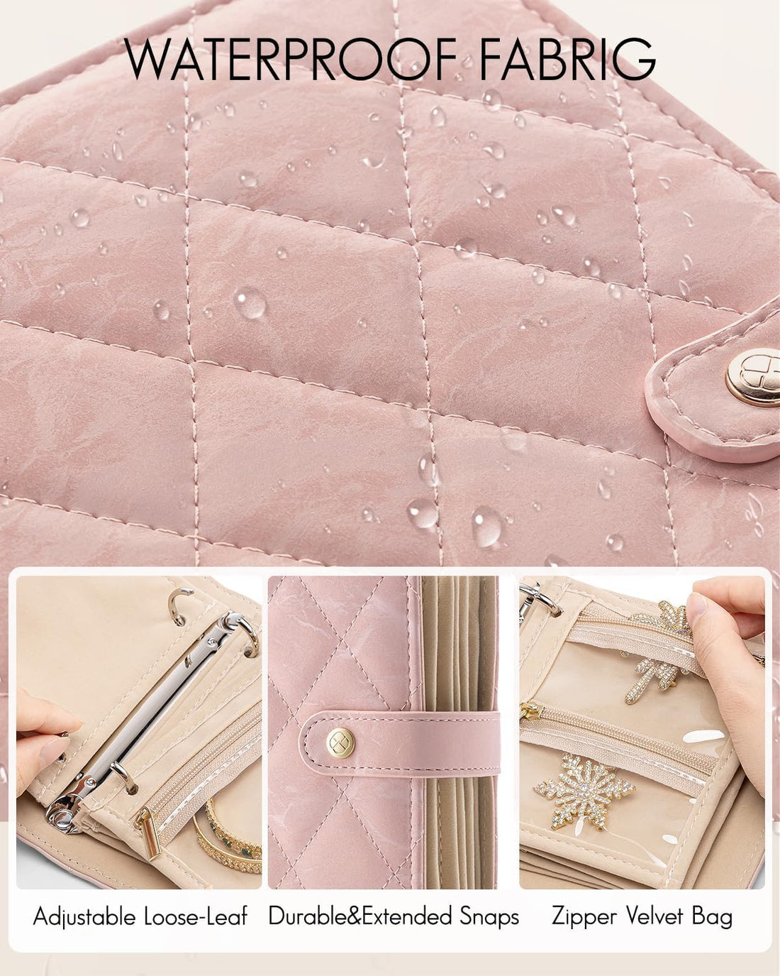 Premium Leather Jewellery Organizer Book (Pink)