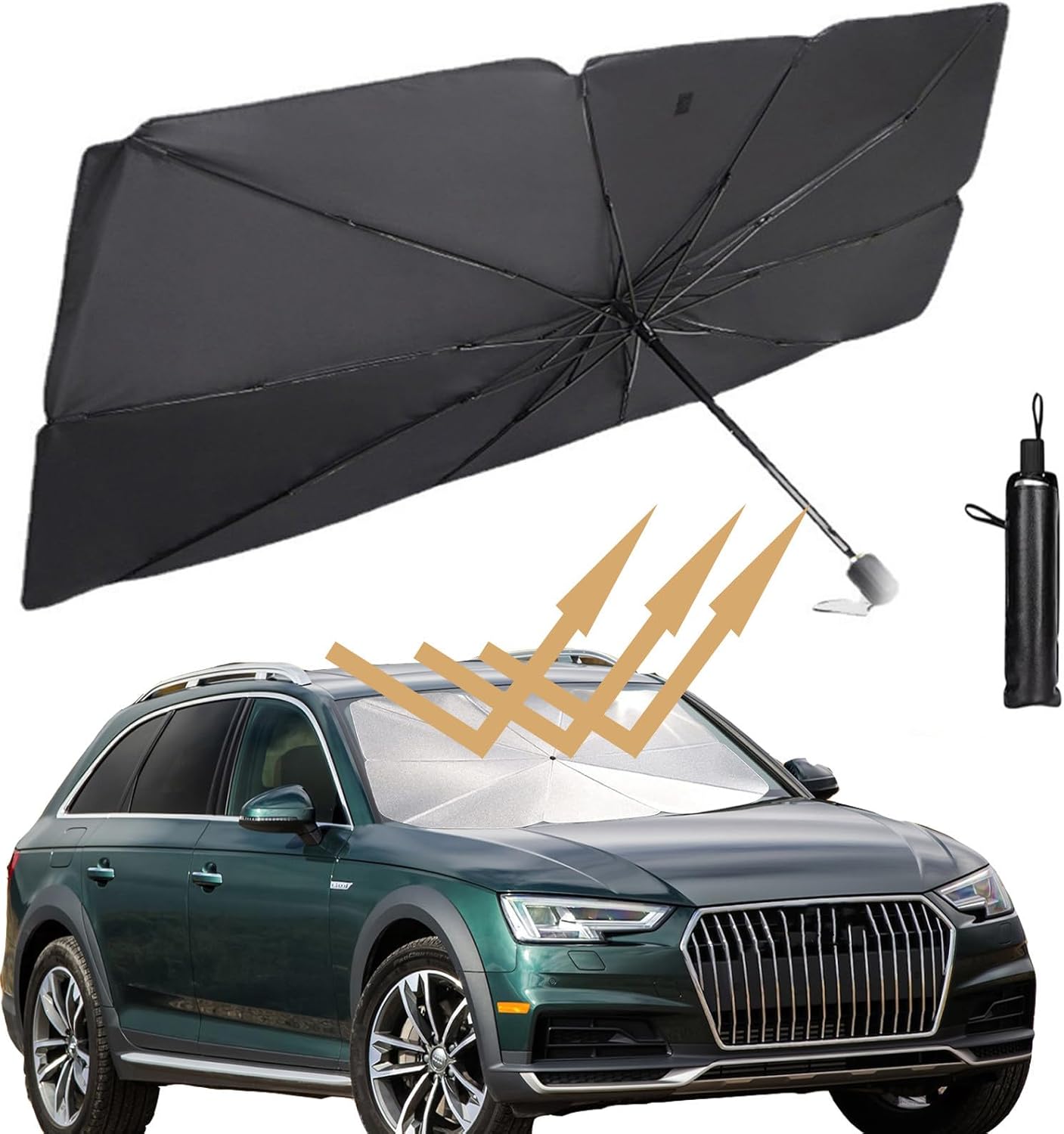 Foldable Car Windshield Sunshade Umbrella – UV Protection, Heat Blocker for Front Window