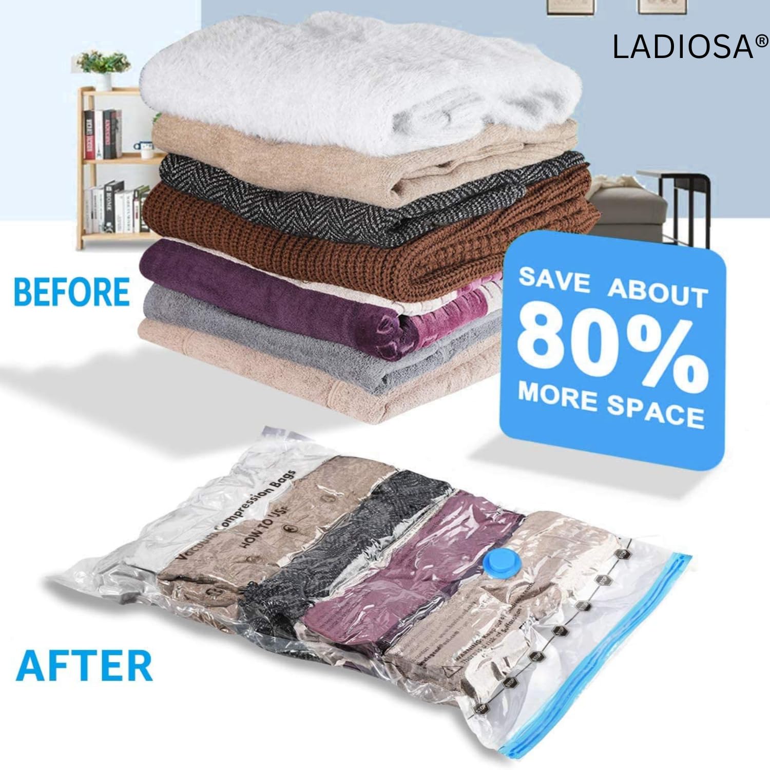 Vaccum Storage Bags (PUMP With PACK OF 5 Bag )