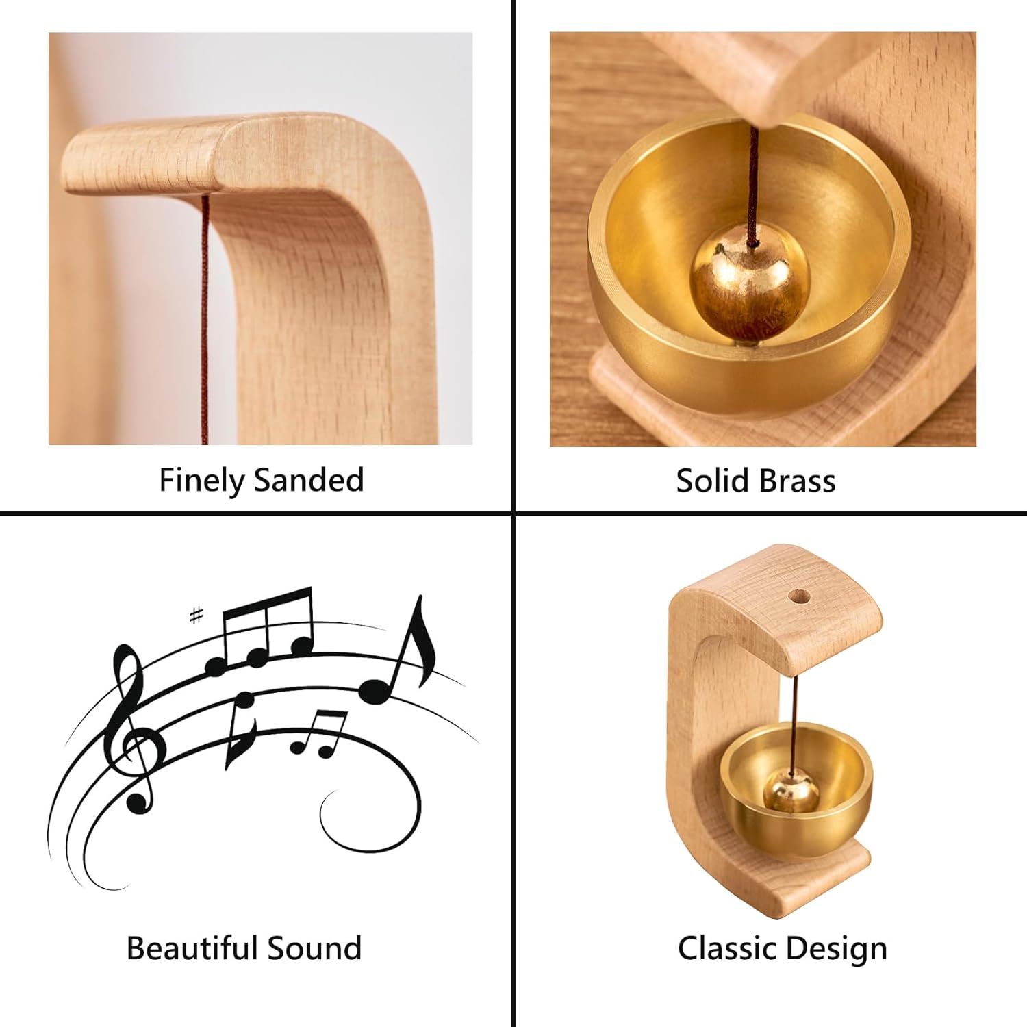 Wooden Mini Music Bowl Bell – Calming Sound Ornament