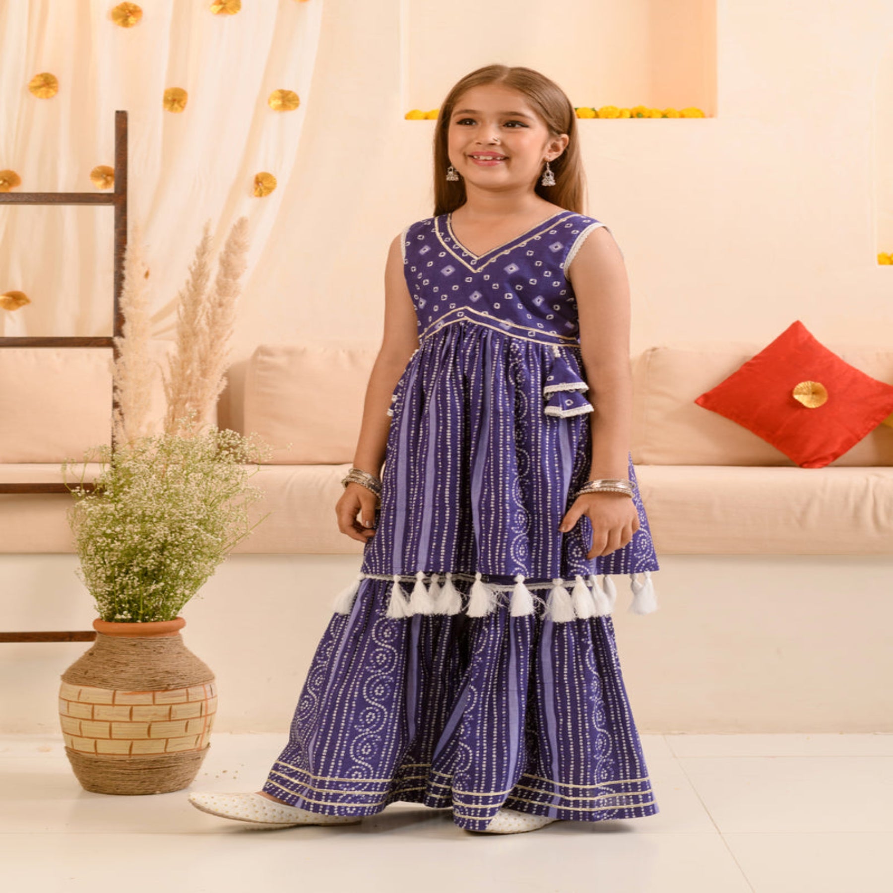Traditional Bandhani Sharara Set for Girls – Ethnic & Festive Wear