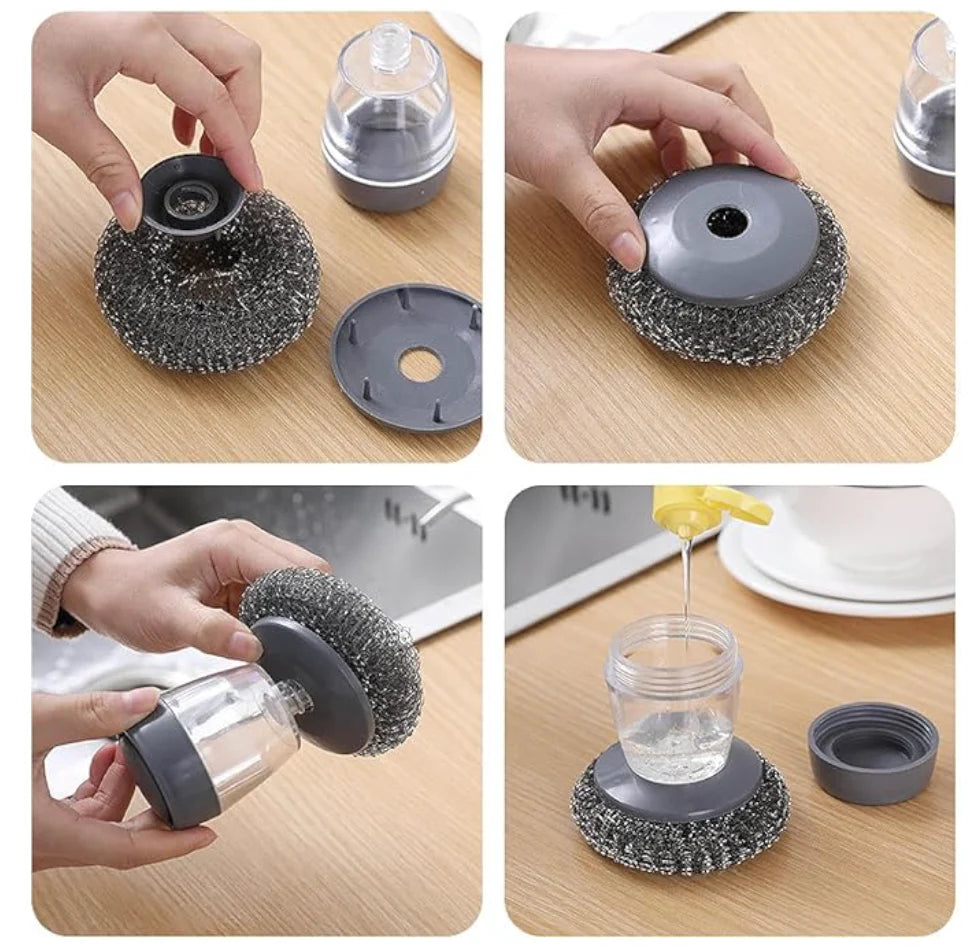 Kitchen Soap Dispensing Palm Brush (Pack of 2)