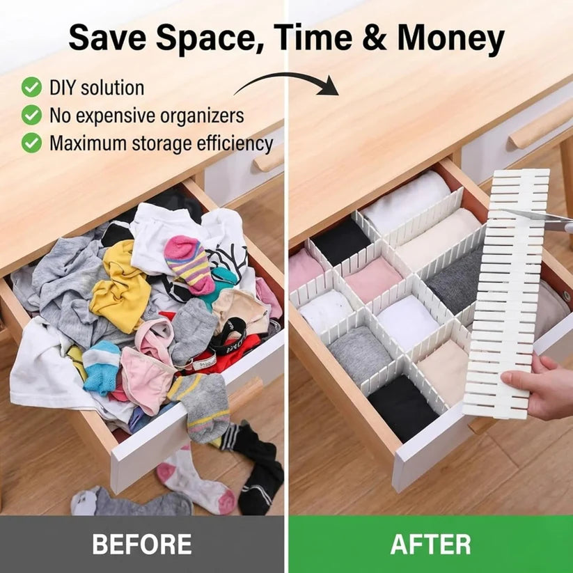Drawer Organizer Dividers – Customizable Storage Grid for Clothes & Wardrobe