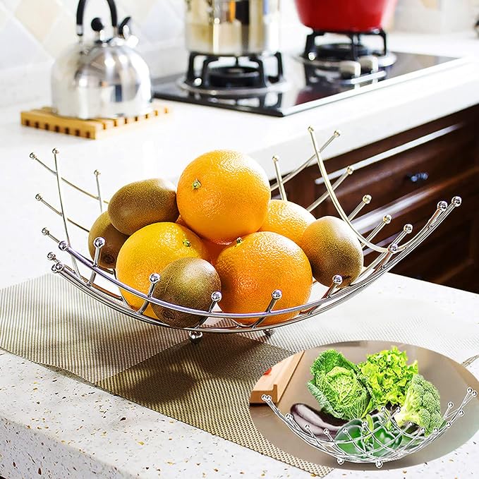 Luxury Stainless Steel Fruit Basket for Home & Kitchen