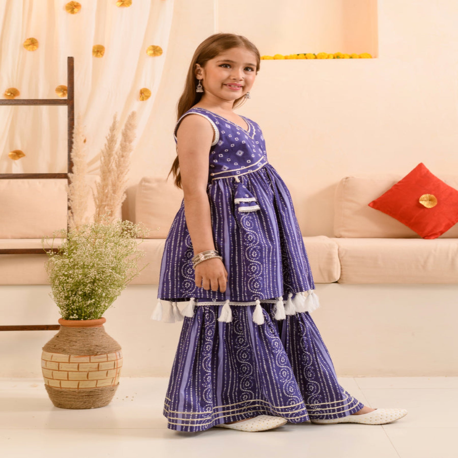 Traditional Bandhani Sharara Set for Girls – Ethnic & Festive Wear