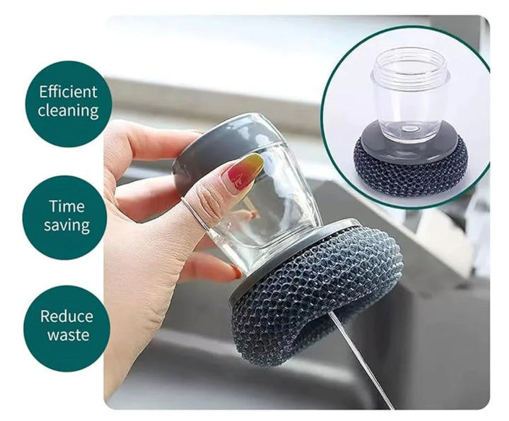 Kitchen Soap Dispensing Palm Brush (Pack of 2)
