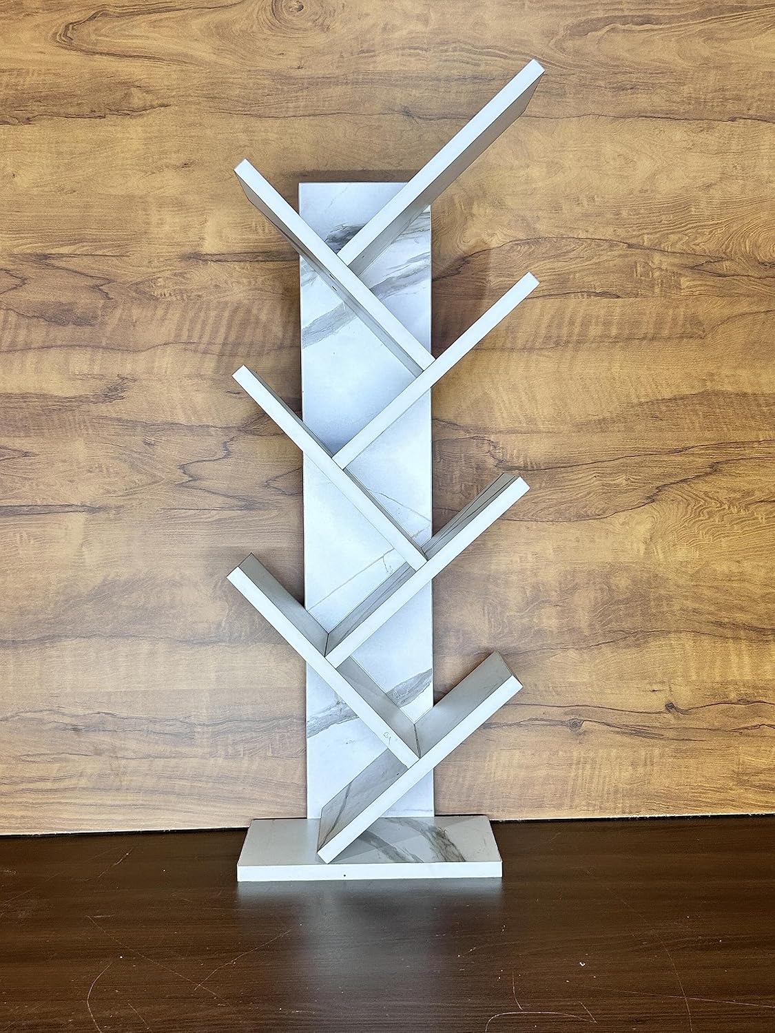 Wooden Tree Bookshelf – Freestanding Book Rack for Home & Office |  V-Shaped Book Holder