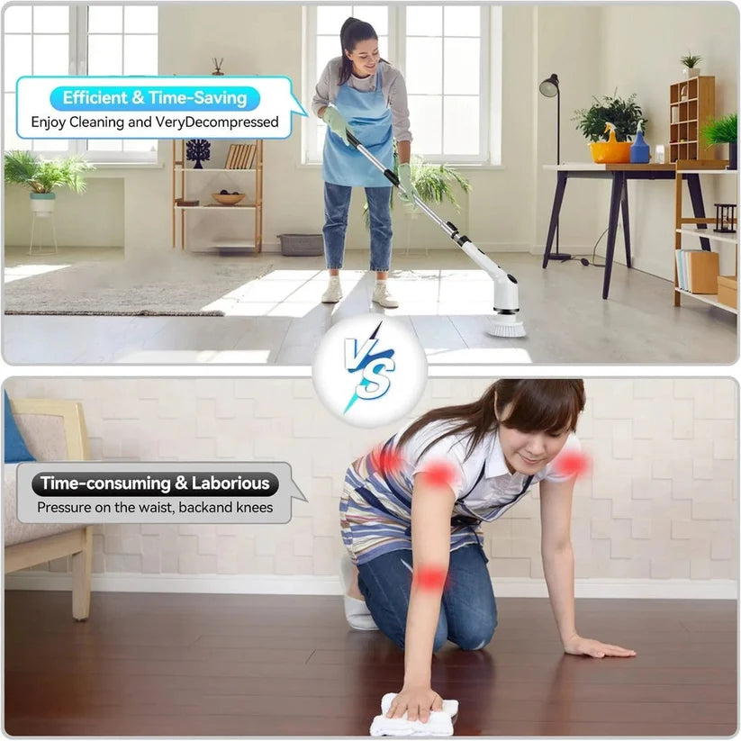 9-in-1 Cordless Electric Spin Scrubber – Deep Cleaning Tool
