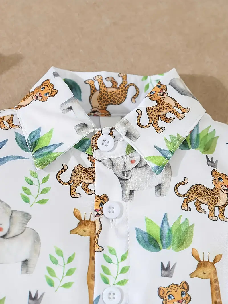 SAFARI SHIRT AND SHORTS Kids PRINTED Clothing CORD SET BOYS
