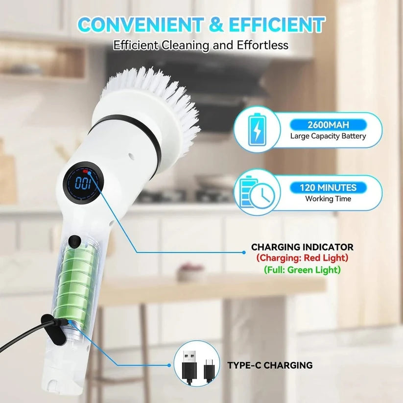 9-in-1 Cordless Electric Spin Scrubber – Deep Cleaning Tool