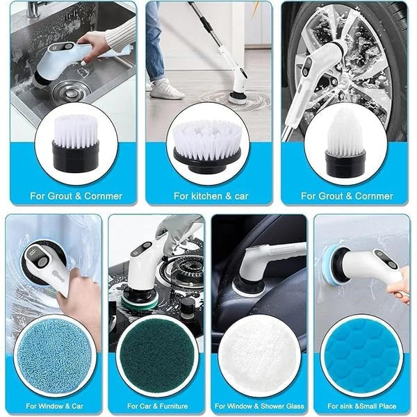 9-in-1 Cordless Electric Spin Scrubber – Deep Cleaning Tool