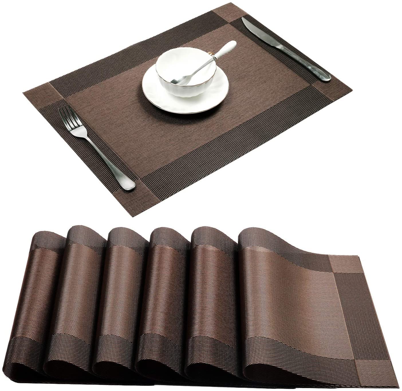 [Pack   Of   6]   Dining   Table   Heat-Resistant   Placemats