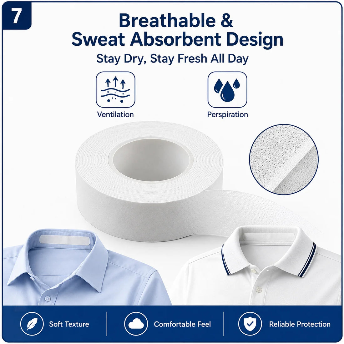 Anti-Sweat Stain Collar Protector & Neck Lining Tape