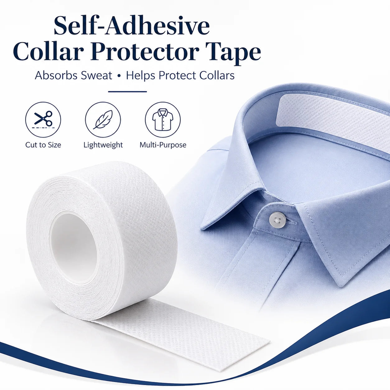 Anti-Sweat Stain Collar Protector & Neck Lining Tape