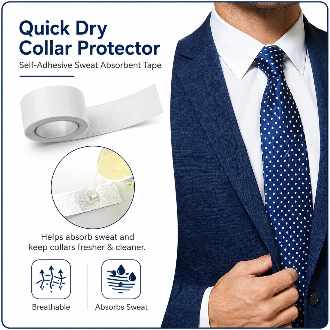 Anti-Sweat Stain Collar Protector & Neck Lining Tape