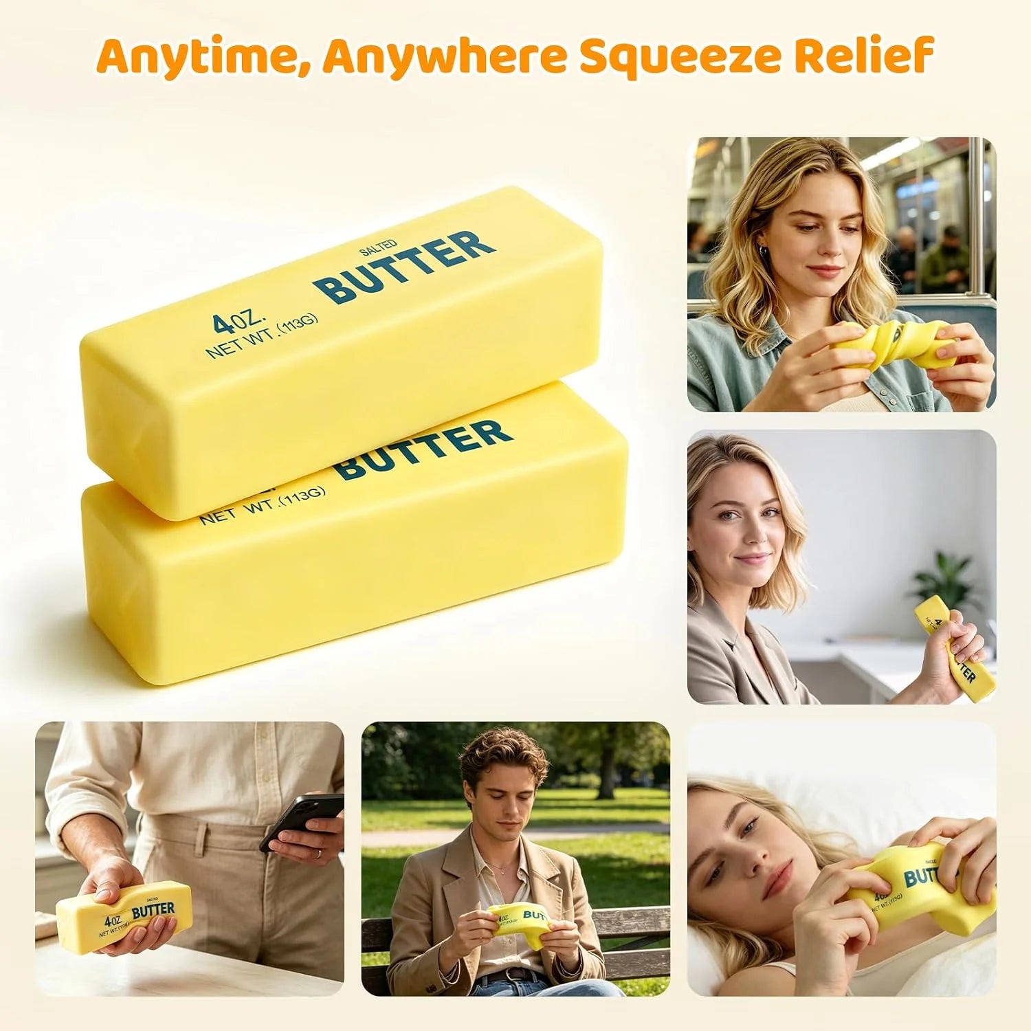 Realistic Butter Squishy Toy – Slow Rising Squeeze Sensory Fidget