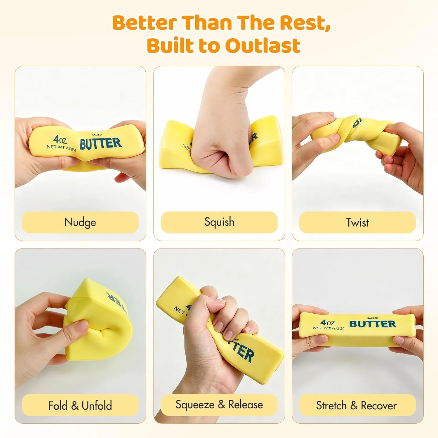 Realistic Butter Squishy Toy – Slow Rising Squeeze Sensory Fidget