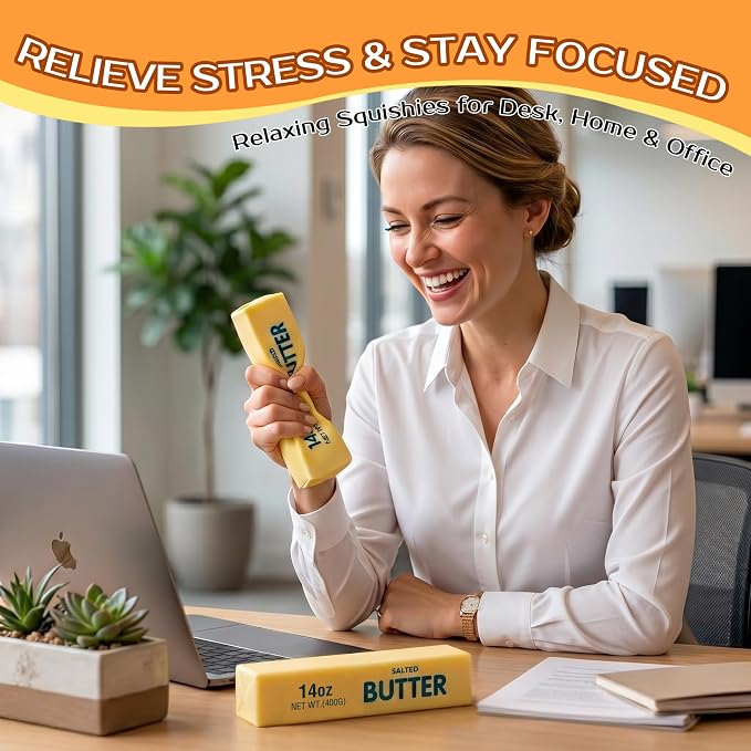 Realistic Butter Squishy Toy – Slow Rising Squeeze Sensory Fidget
