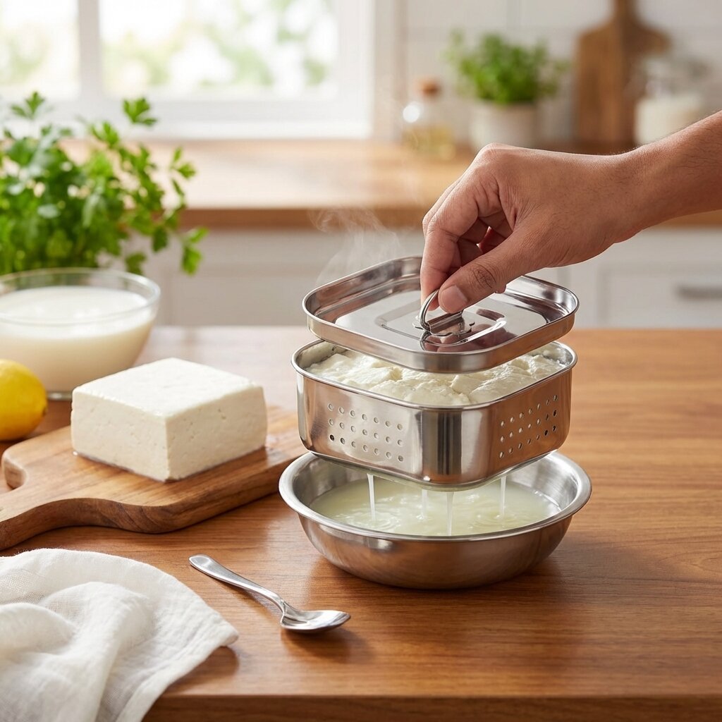 Stainless   Steel   Paneer   Maker   |   400+   Grams   Home-Made   Paneer