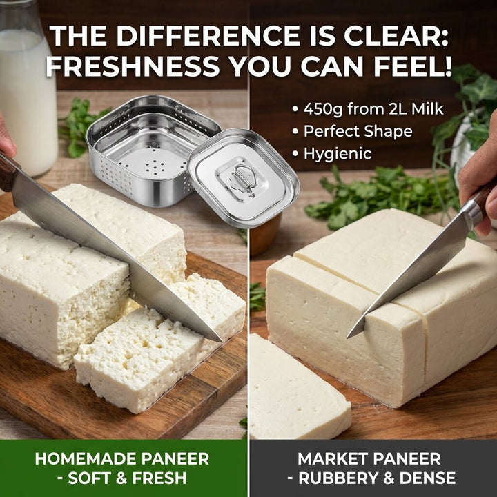 Stainless   Steel   Paneer   Maker   |   400+   Grams   Home-Made   Paneer