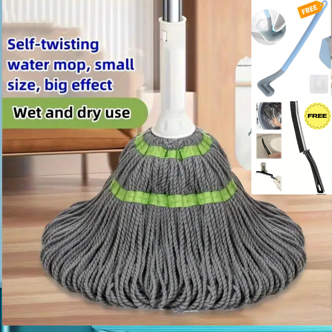 Self-Wringing Twist Mop + Toilet & Gap Cleaning