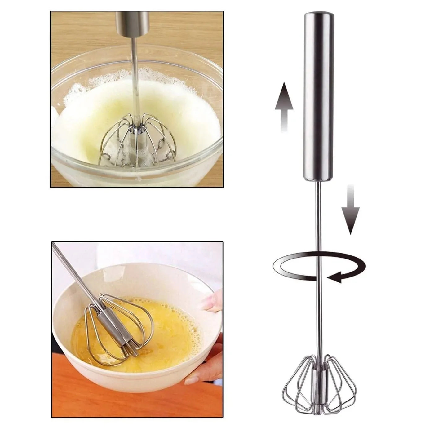Effortless Cooking Combo: Hand-Press Spiral Beater & Bottle Opener Fruit-Vegetable Peeler