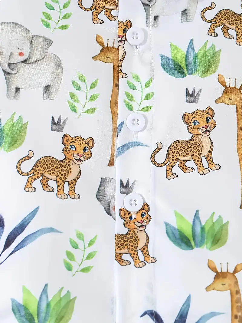 SAFARI SHIRT AND SHORTS Kids PRINTED Clothing CORD SET BOYS