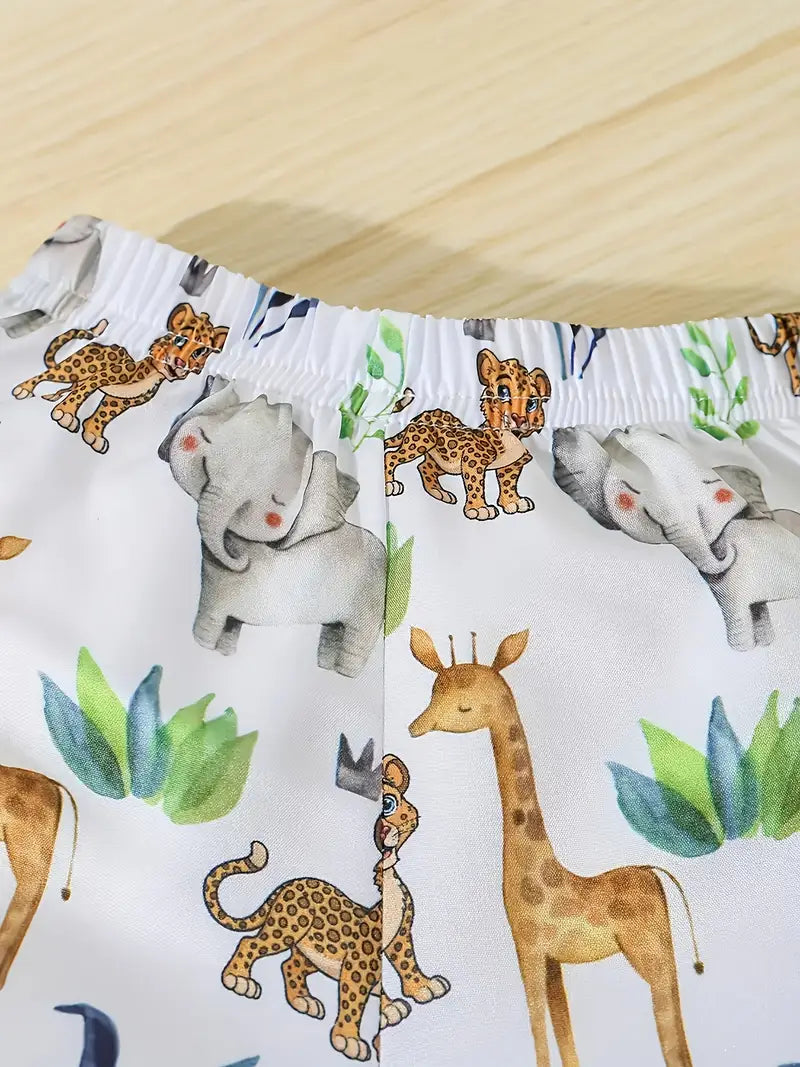 SAFARI SHIRT AND SHORTS Kids PRINTED Clothing CORD SET BOYS