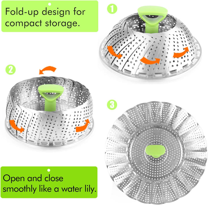 🔥Hot Sale 🔥Stainless steel vegetable steamer-folding steamer