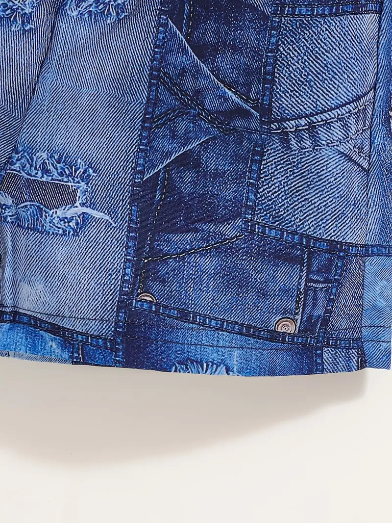 Boys' Fashion Set - Non-Denim Stylish Outfit with 3D Random Print, Perfect for Boys with Personality, Perfect for Outdoor